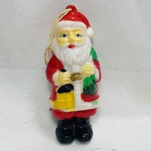 '50 Vintage Hong Kong Hard Plastic 4” Santa Claus Christmas Ornament Blow Mold